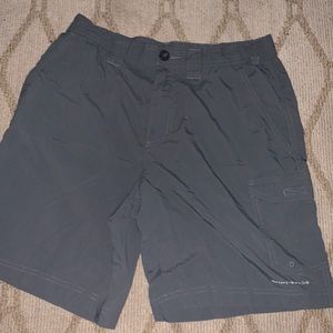 Mens Columbia PFG Omni-Shade Shorts, Gray, size 30 x 8 length
